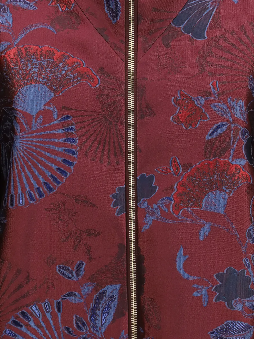 Giorgio Armani Jas met trechterhals en bloemen-jacquard Rood