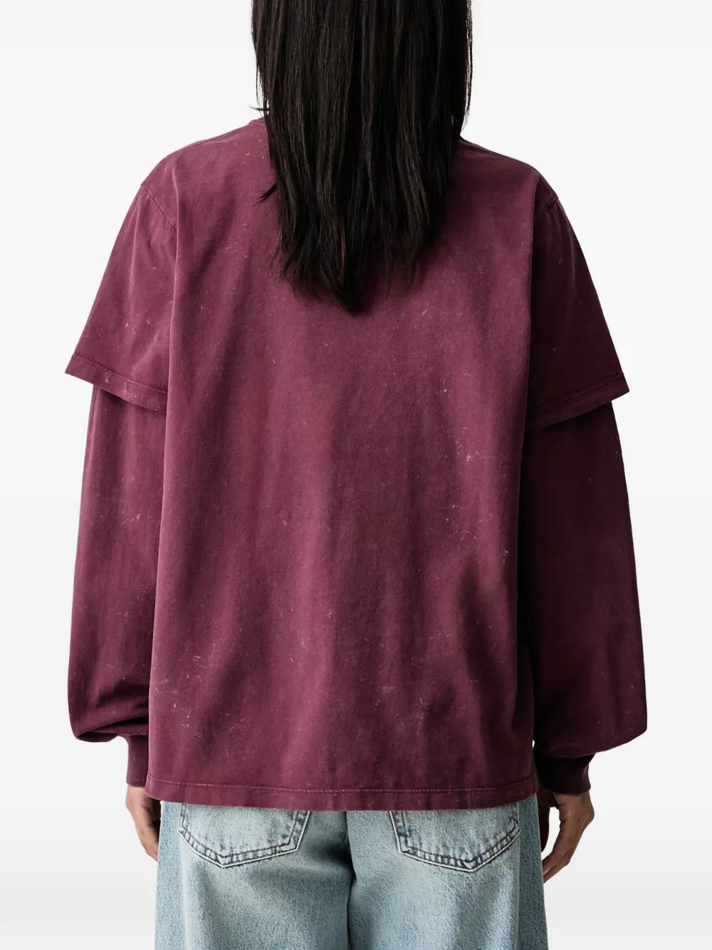 GANNI Sweater met dubbele mouwen Rood