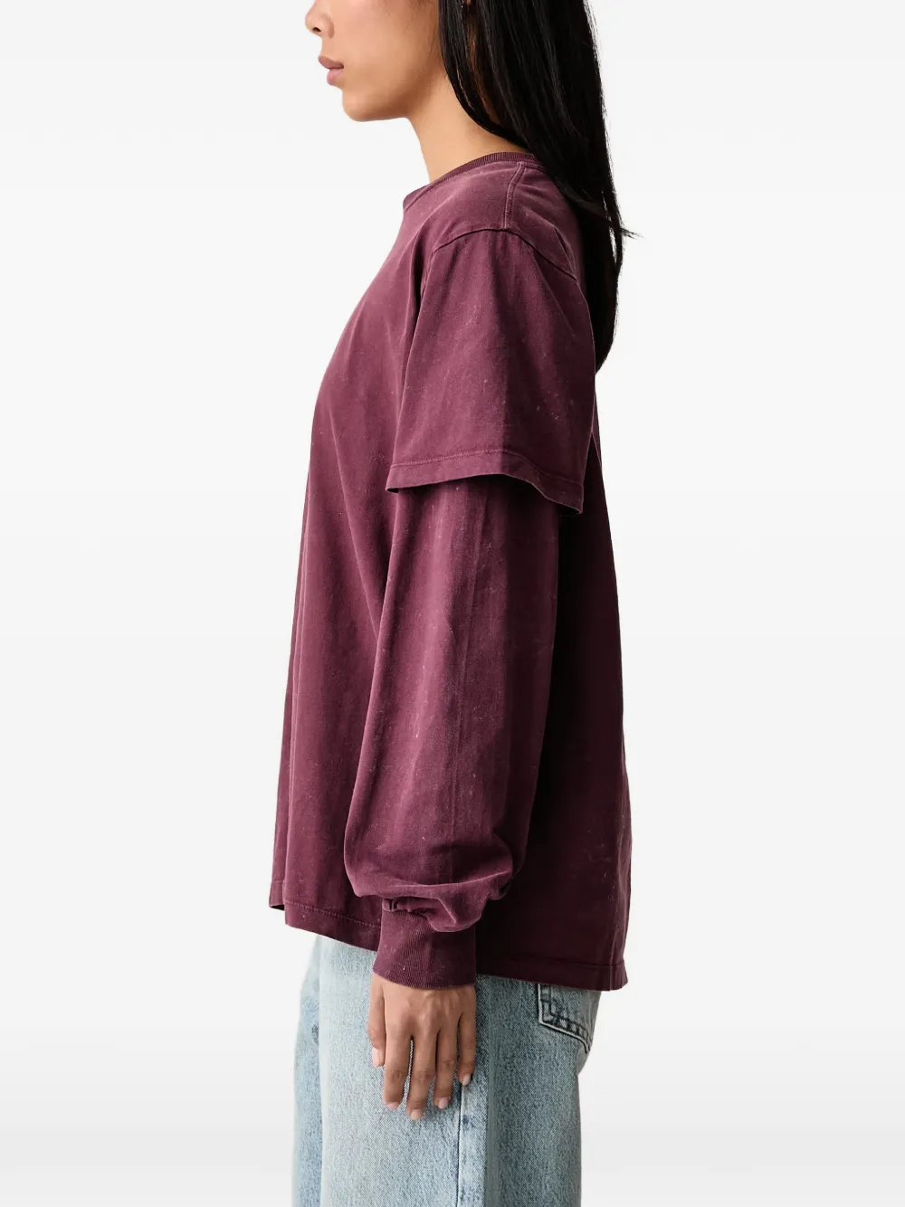 GANNI Sweater met dubbele mouwen Rood