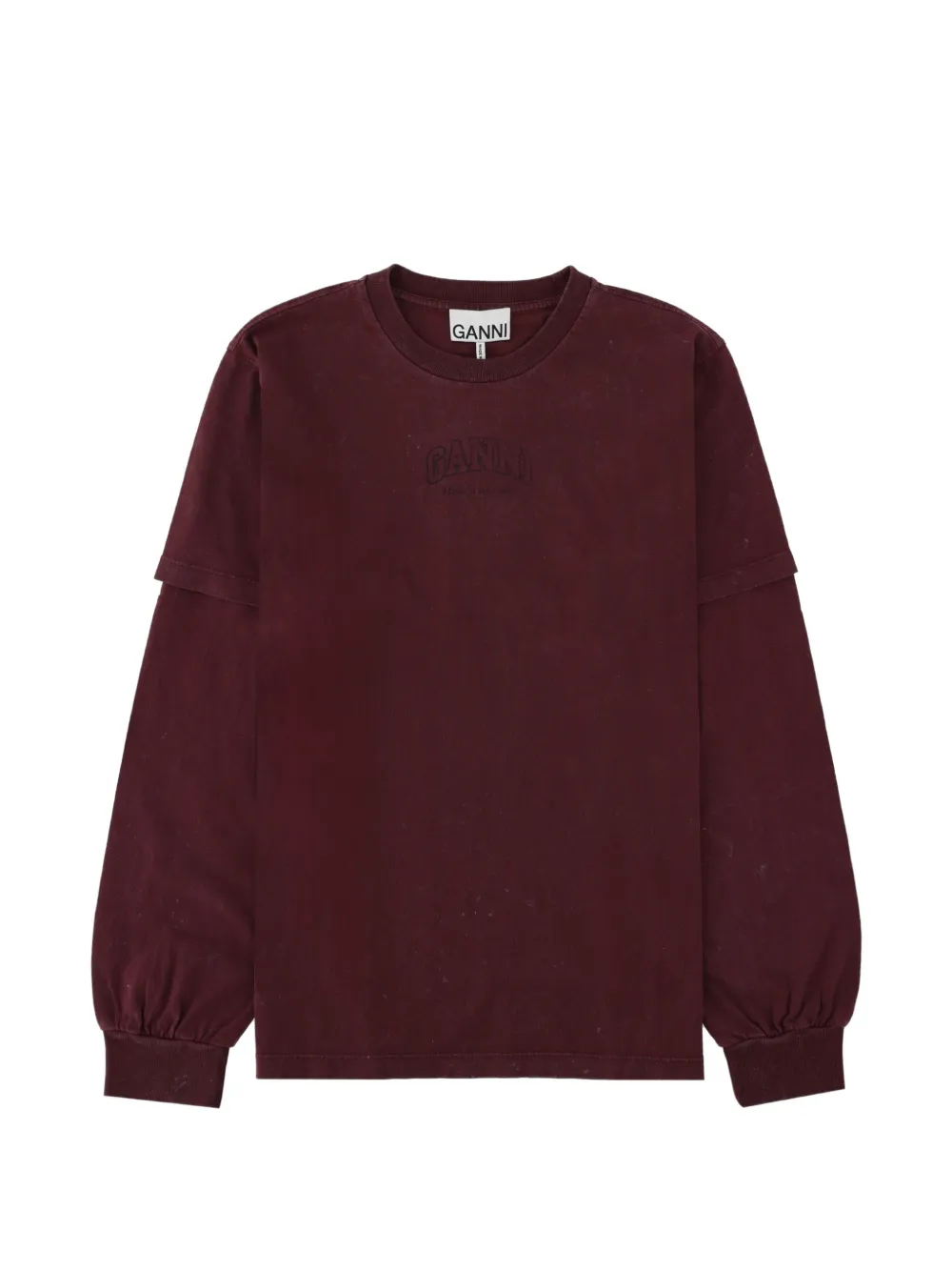 GANNI Sweatshirt mit doppelten Ärmeln - Rot