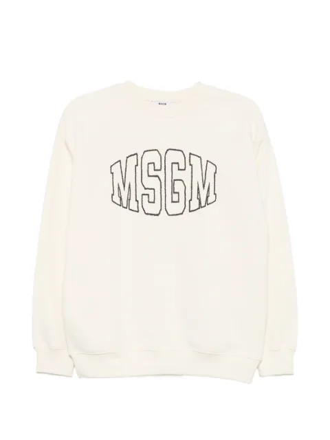 MSGM Kids logo-embroidered sweater