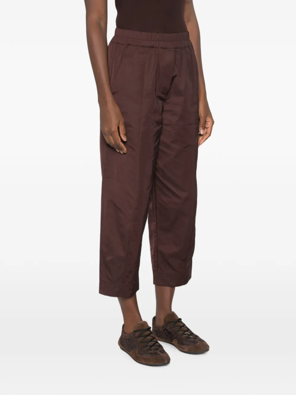 PSOPHIA elasticated-waistband cropped trousers Bruin