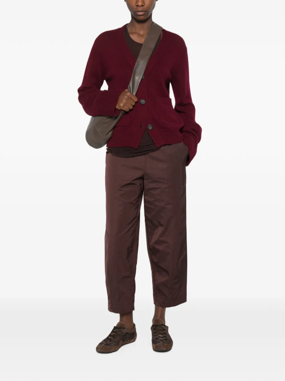 PSOPHIA elasticated-waistband cropped trousers Bruin