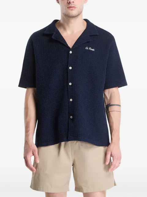 MC2 Saint Barth waffle-knit logo-embroidered shirt