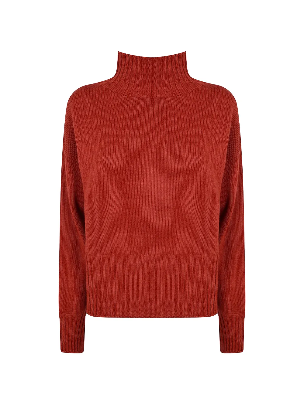 Drumohr Ribbed High-neck Sweater In Red