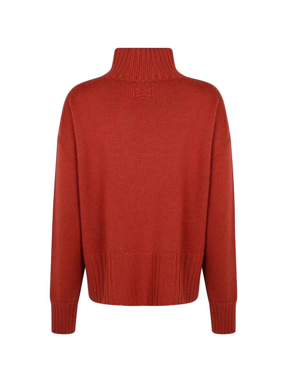 Drumohr Trui met hoge hals en geribbelde afwerking Rood