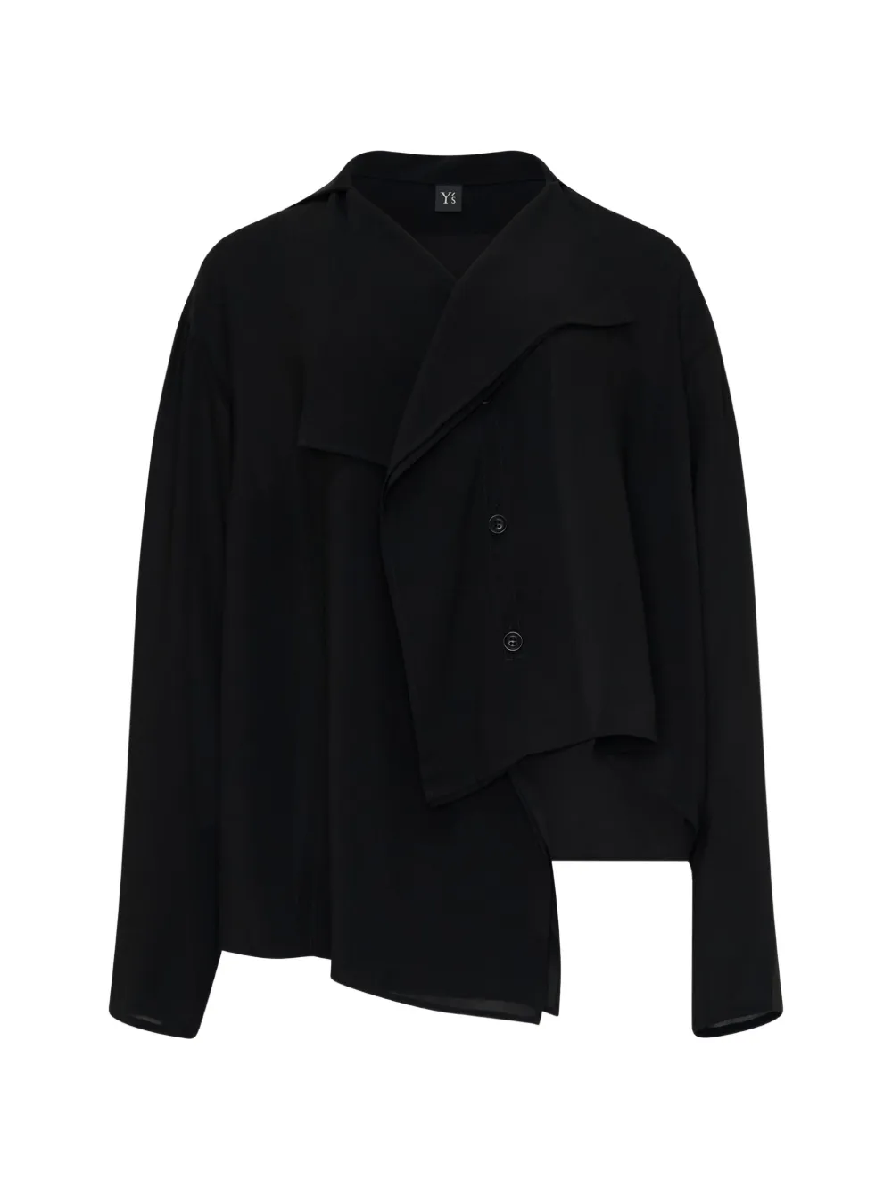 Y's draped asymmetric shirt - Schwarz