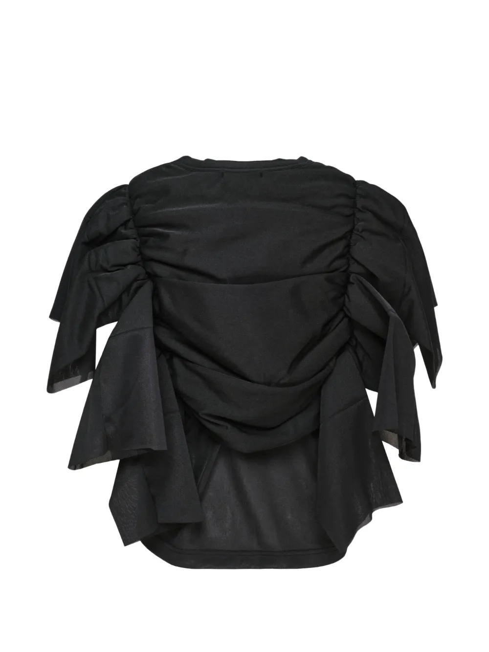 Comme Des Garçons Gelaagd gesmockt T-shirt Zwart