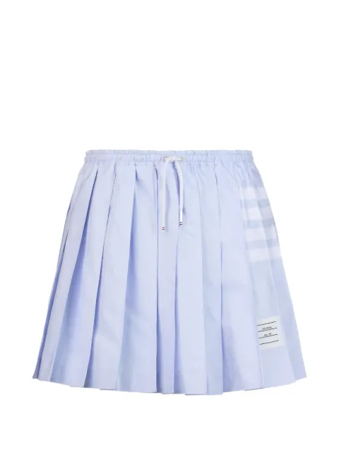 Thom Browne Oxford 4-Bar drawstring pleated mini skirt