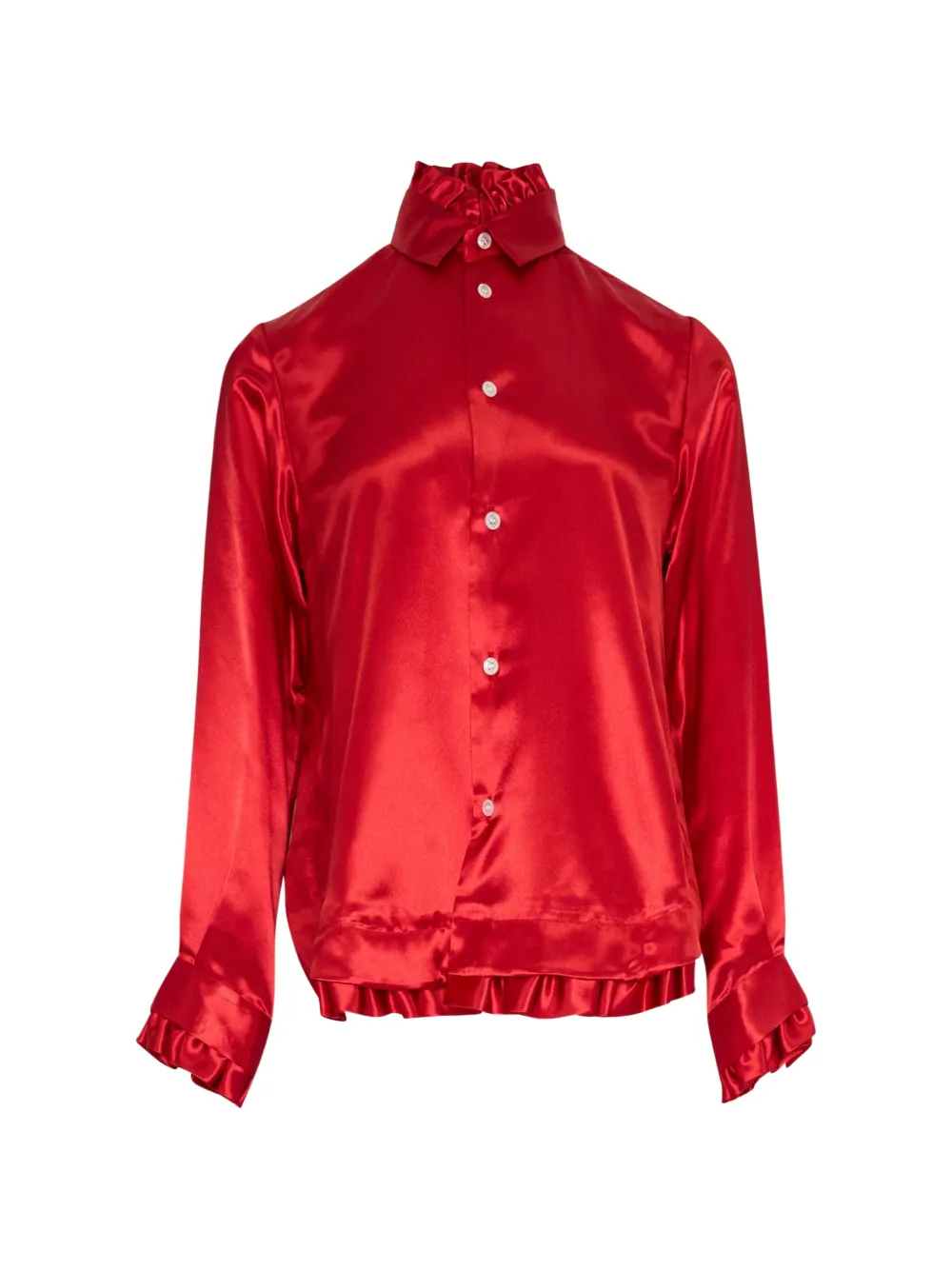 Noir Kei Ninomiya ruffled satin blouse - Rosso