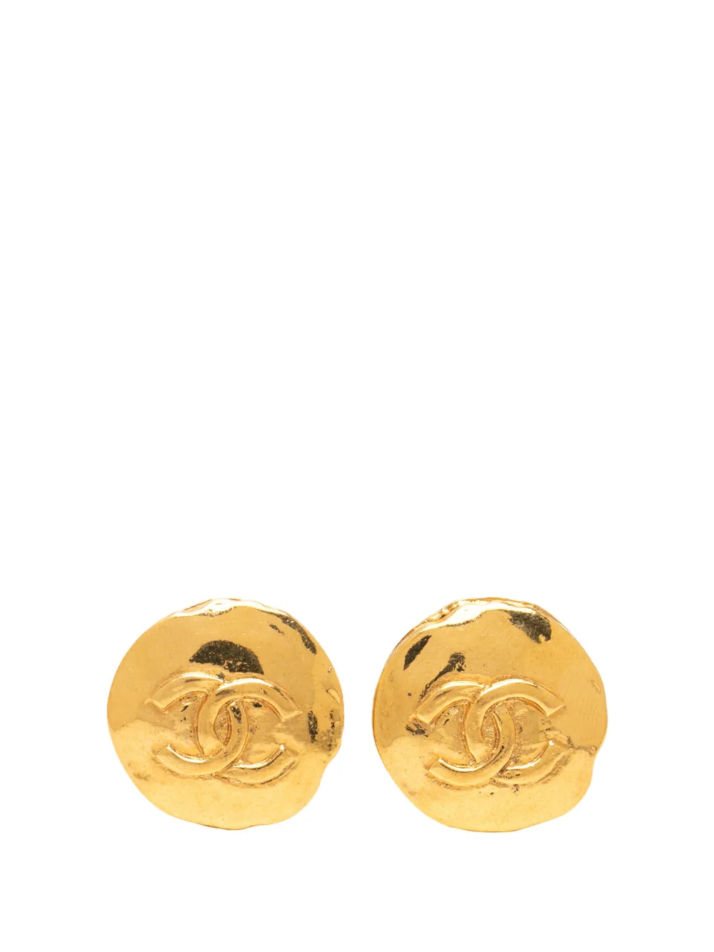 CHANEL Pre-Owned boucles d'oreilles en plaqué or à fermoir clip CC (1993)
