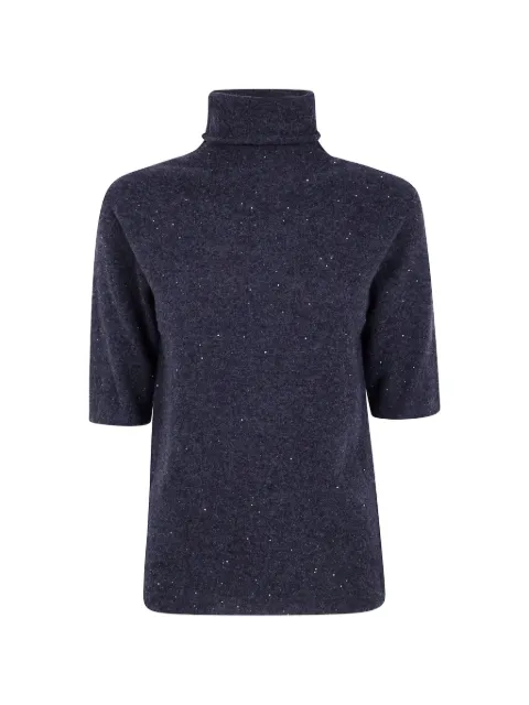 Antonelli jersey con lentejuelas y cuello vuelto