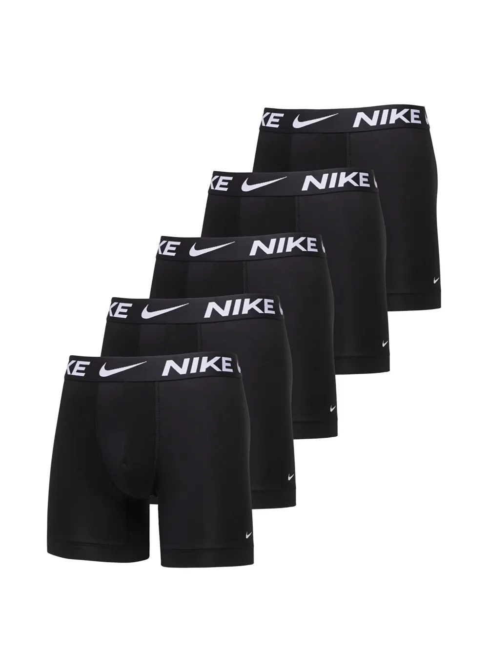 Nike 로고 웨이스트밴드 복서 브리프 5팩 세트 | 블랙 | Image 1