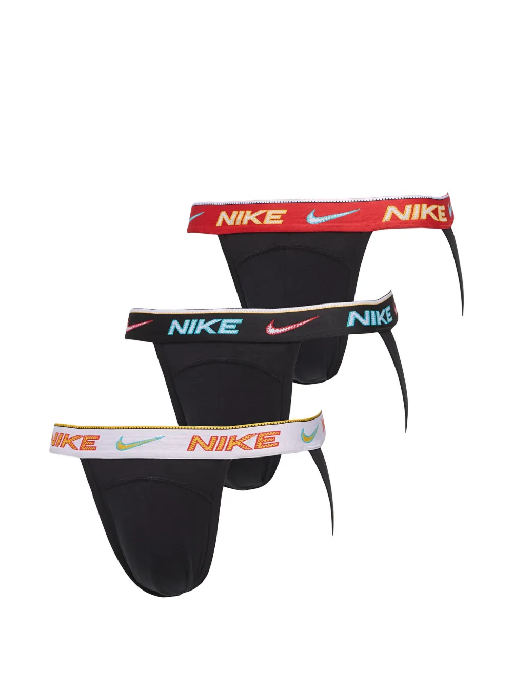 Nike logo-waistband cotton-stretch jockstraps - Nero