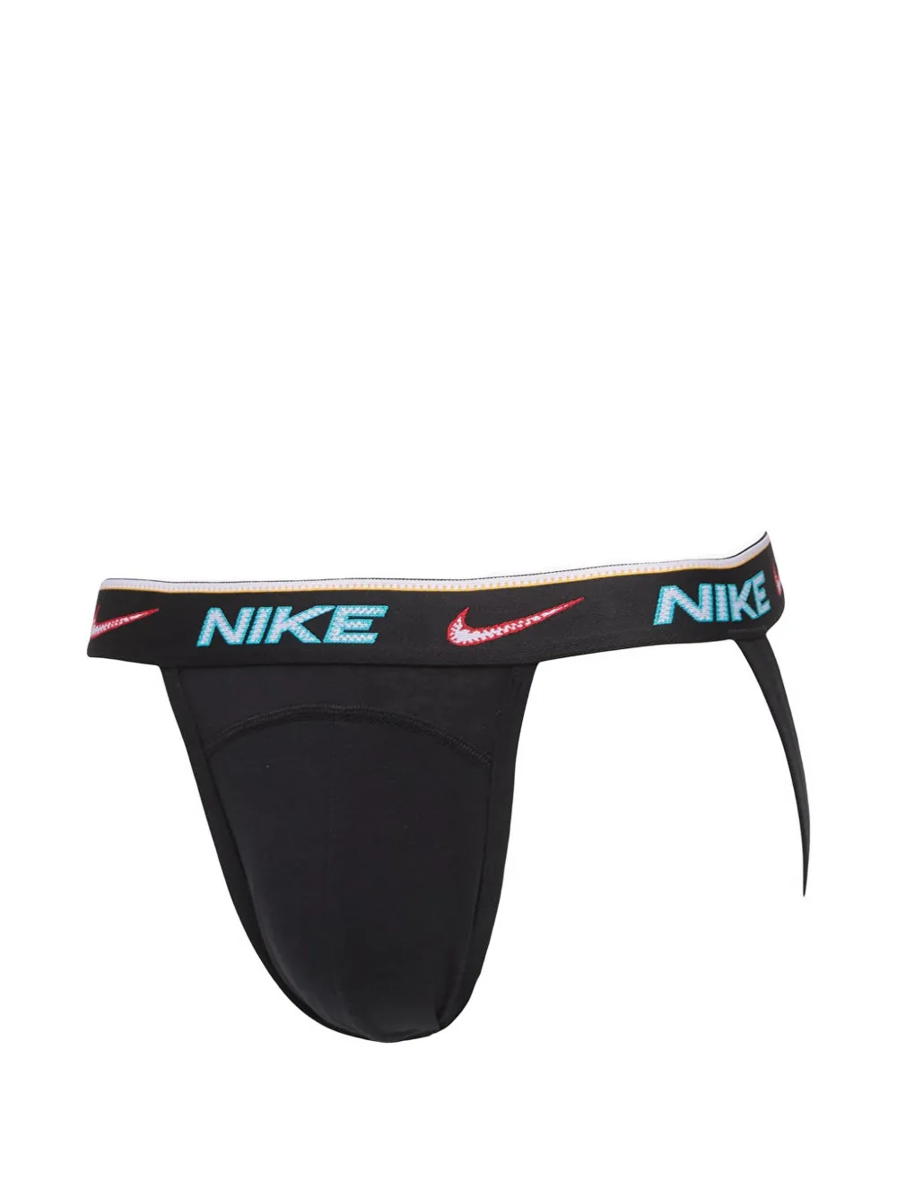 Nike logo-waistband cotton-stretch jockstraps Zwart