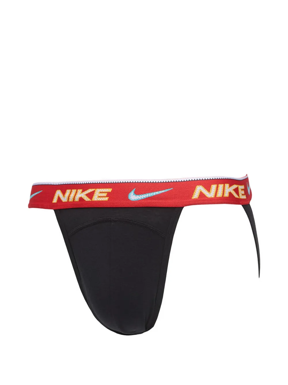 Nike logo-waistband cotton-stretch jockstraps Zwart