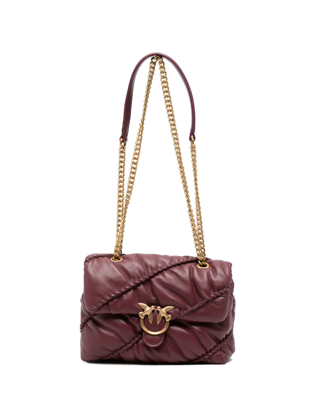 PINKO mini Love Birds quilted leather shoulder bag - Rosso