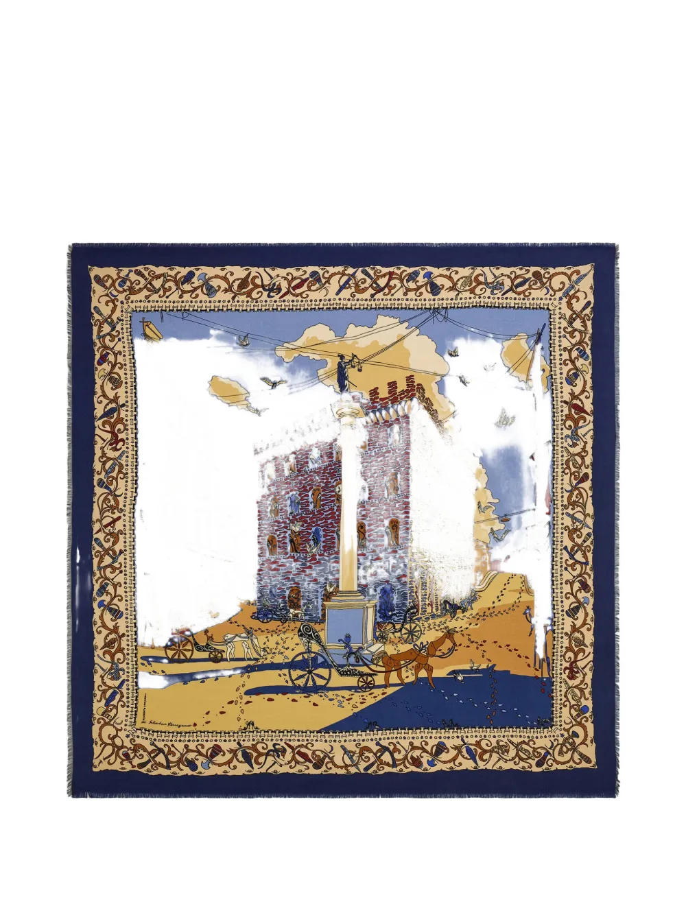 Ferragamo Palazzo Spini-Feroni print shawl
