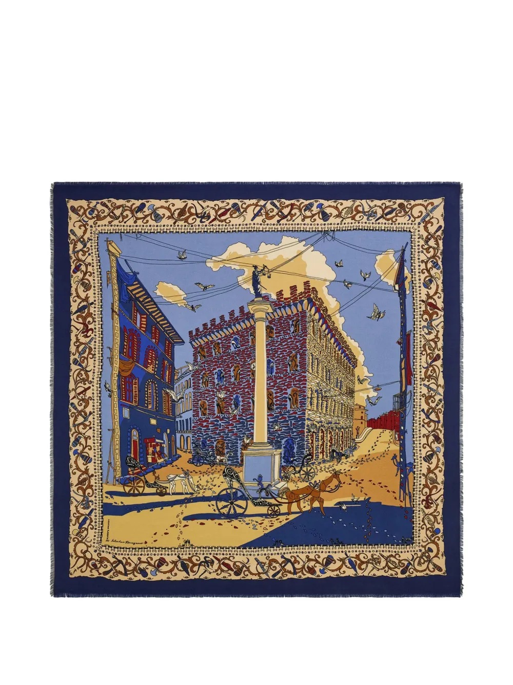 Ferragamo Palazzo Spini-Feroni print shawl