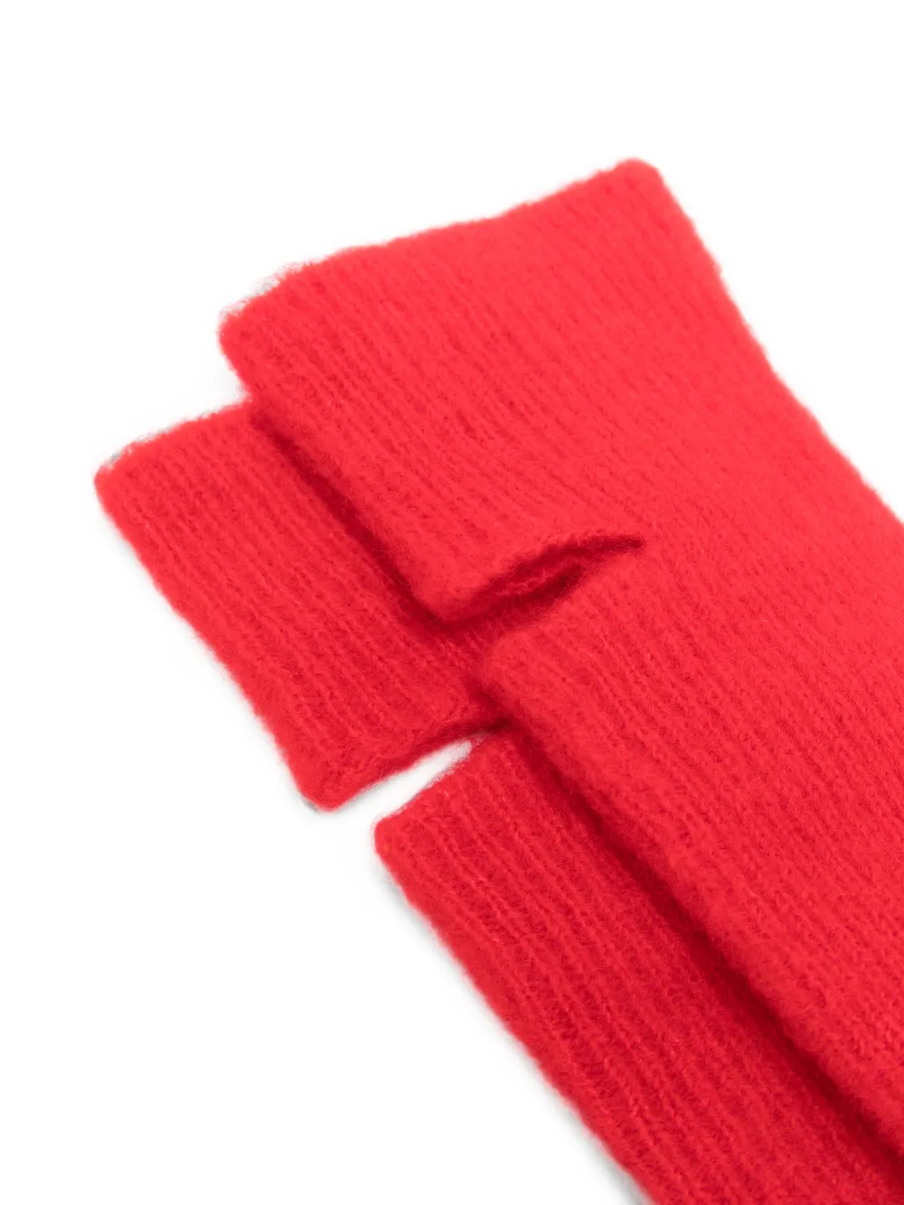 Roberto Collina Geribbelde kasjmier handschoenen Rood