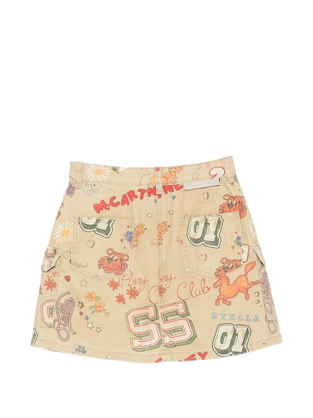 Stella McCartney Kids Cargorok met grafische print Beige