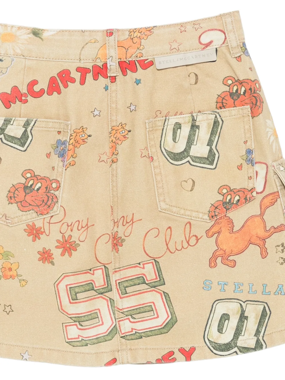 Stella McCartney Kids Cargorok met grafische print Beige
