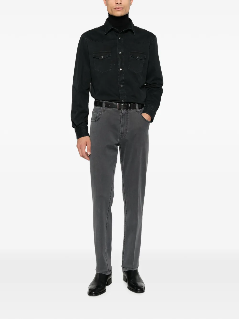 TOM FORD Denim overhemd Zwart