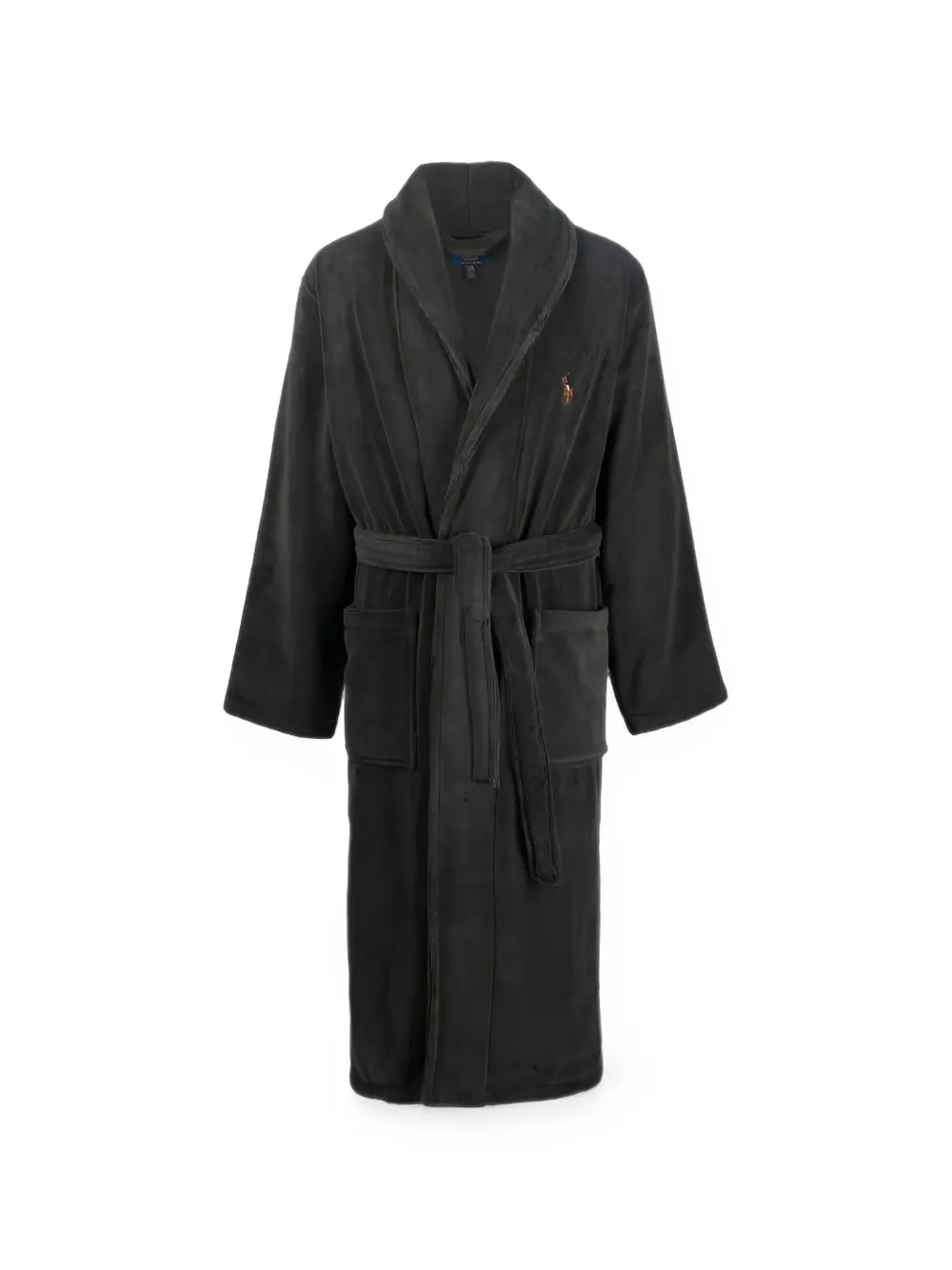 Polo Ralph Lauren logo-embroidered belted bathrobe - Grau