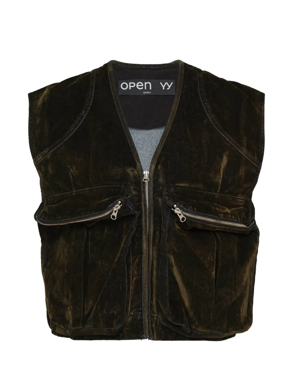 Open YY velvet cargo gilet