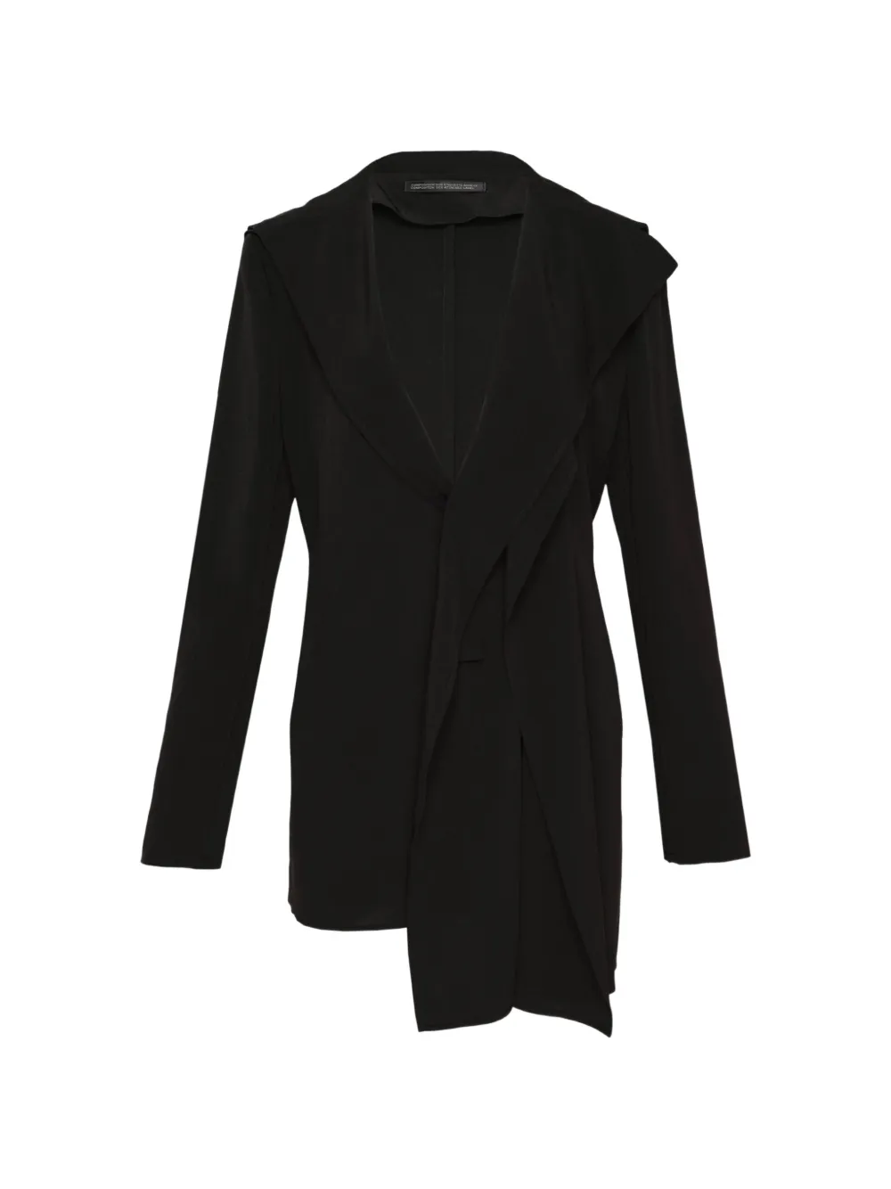 Yohji Yamamoto asymmetric sailor-collar jacket Zwart