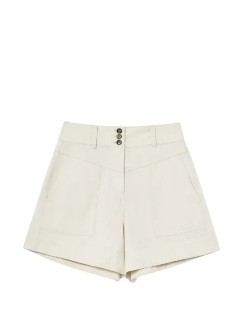 Self-Portrait button-detail denim shorts