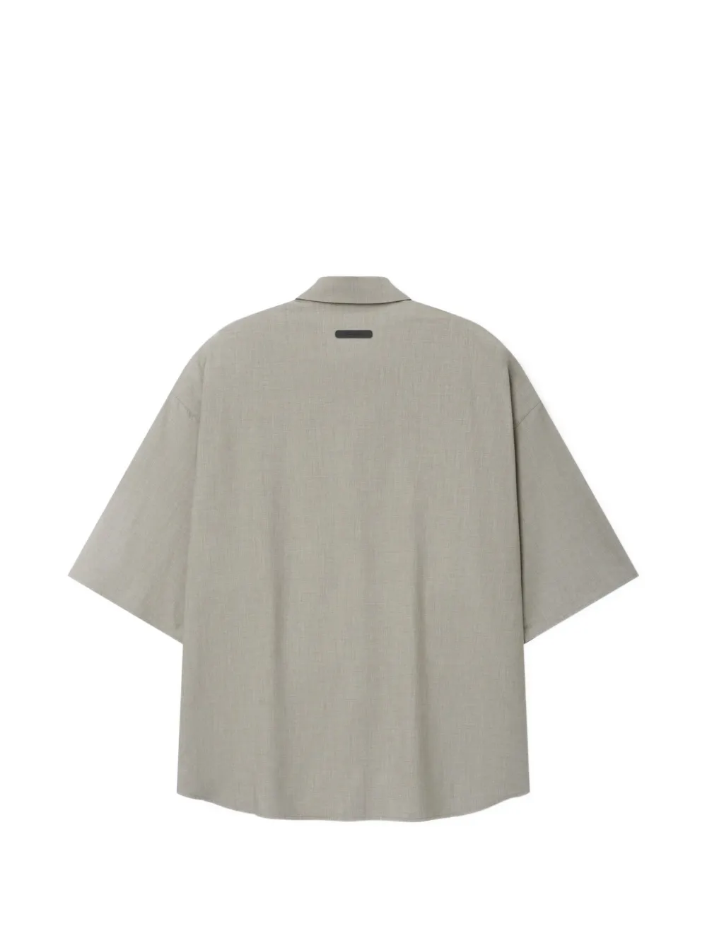 FEAR OF GOD ESSENTIALS silk-blend 3 4 sleeve button-up shirt Grijs