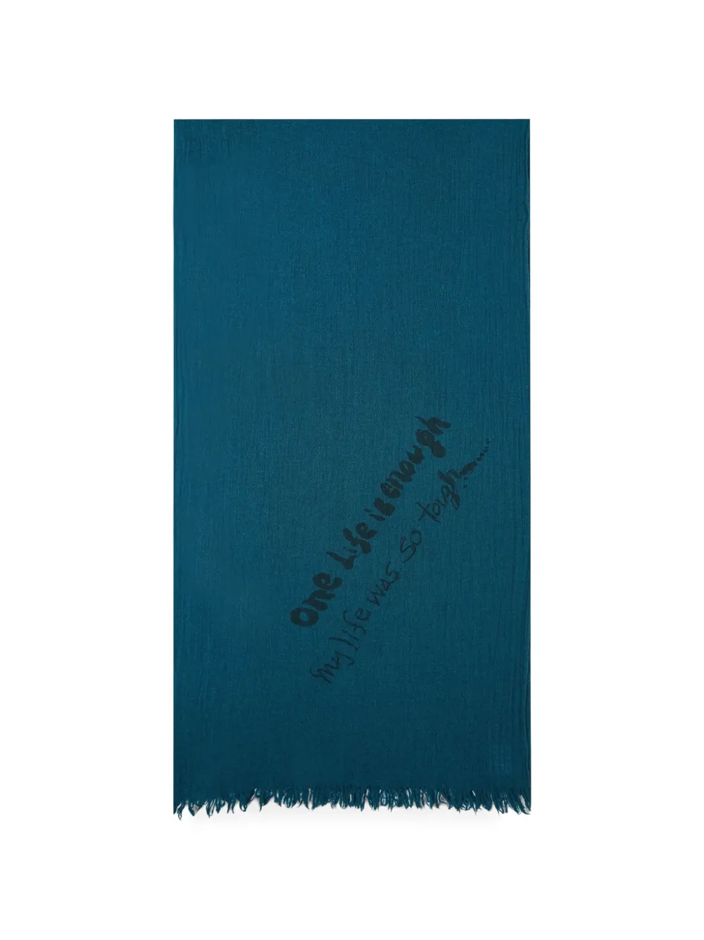 Y's oversized fringe-trim scarf - Blau