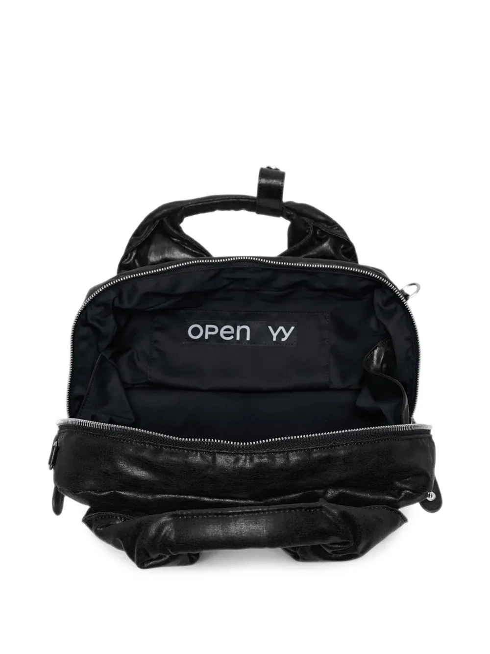 Open YY Leren shopper Zwart