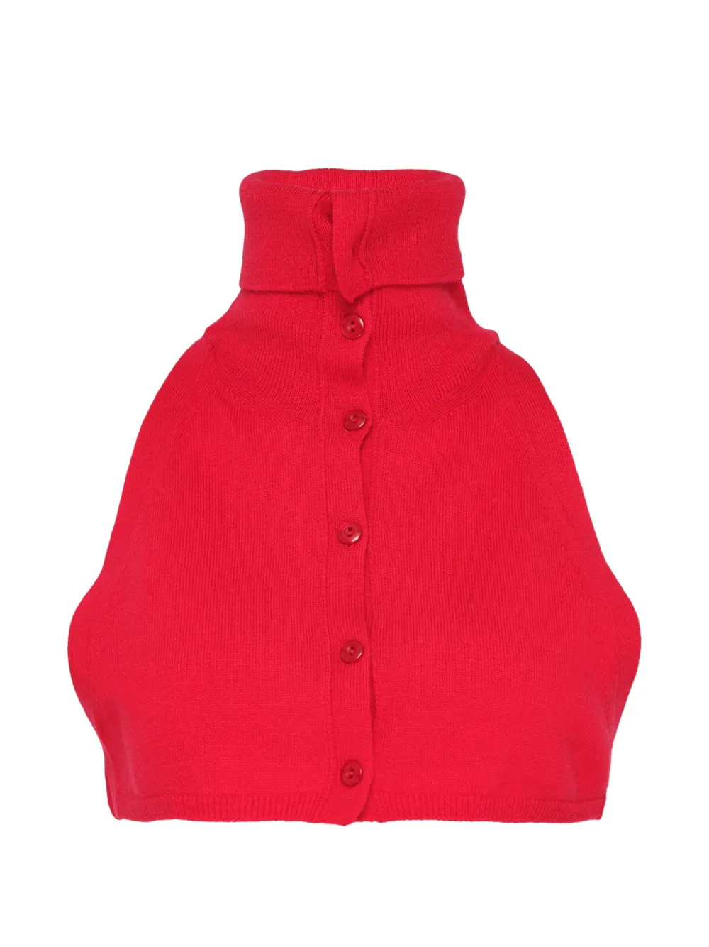 Open YY button-up knit collar - Rot