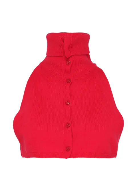 Open YY button-up knit collar