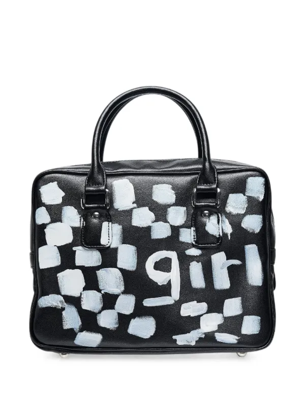 Comme Des Garçons Girl スローガン トートバッグ | ブラック