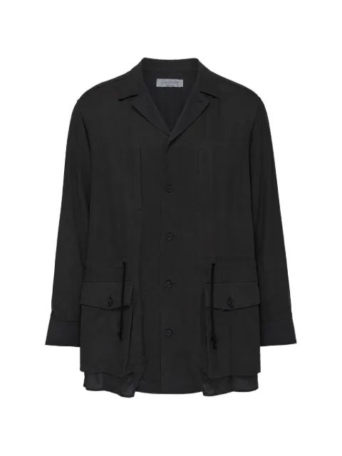 Yohji Yamamoto drawstring open-collar jacket