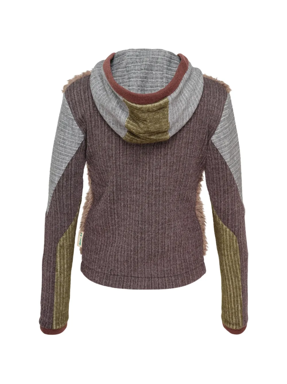 Andersson Bell colour-blocked faux-fur hoodie Bruin