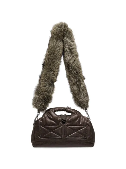 Open YY faux-fur strap tote bag