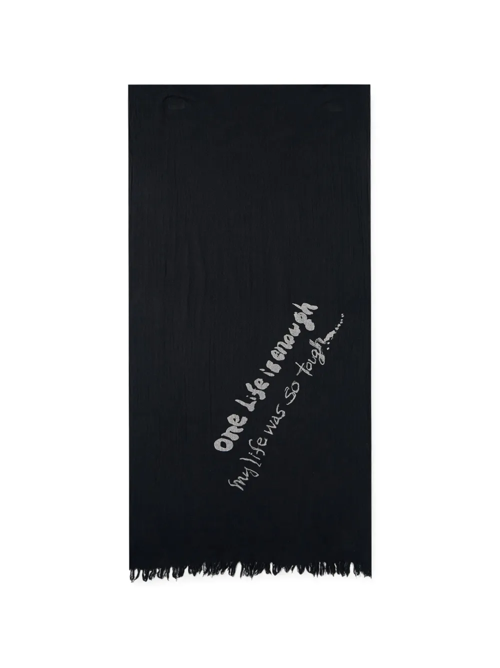 Y's oversized fringe-trim scarf - Nero