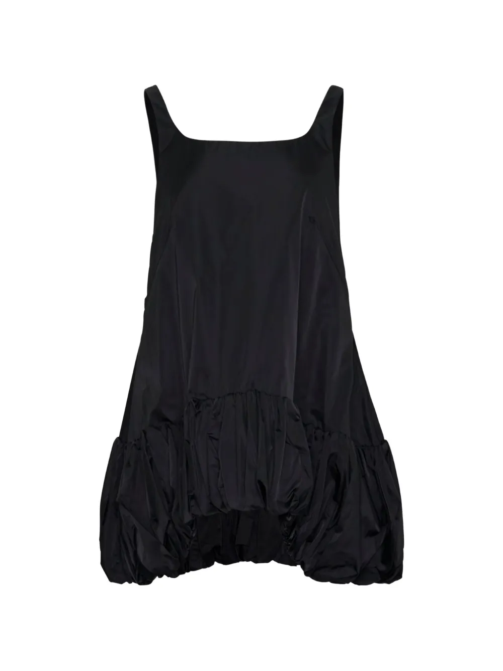 Enföld drop-hem bubble mini dress Zwart
