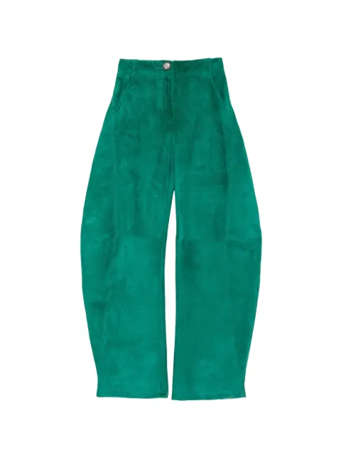 MITILIANE COUTURE barrel-leg suede trousers