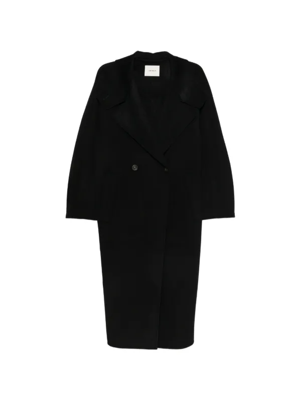 Lisa Yang Double-breasted Button-fatening Coat in Black