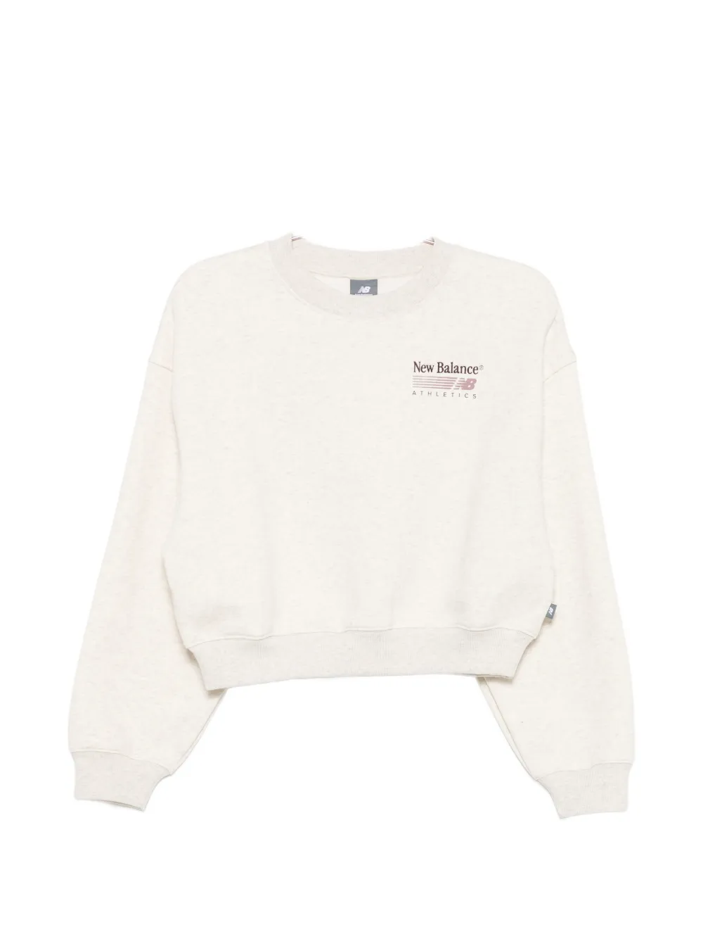 New Balance logo-print cropped sweater Beige
