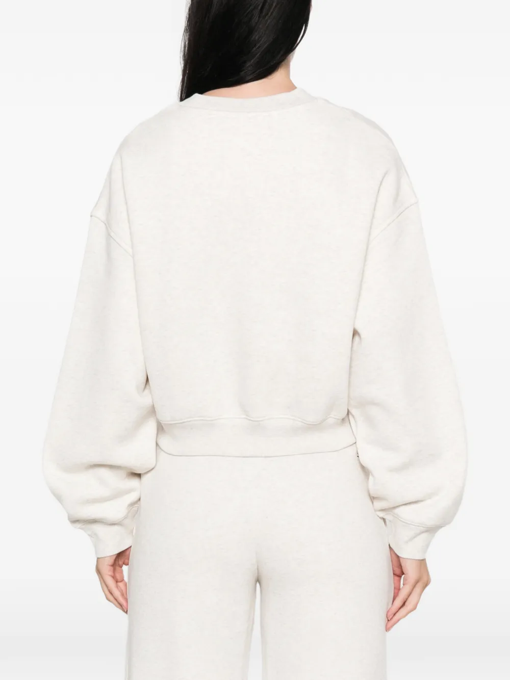 New Balance logo-print cropped sweater Beige