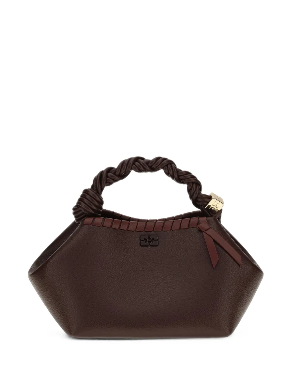 GANNI logo-appliqué tote bag - Marrone