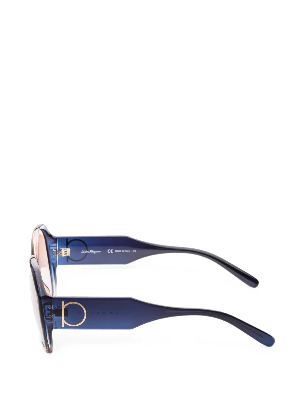 Ferragamo Eyewear Gancini zonnebril met geometrisch montuur Blauw
