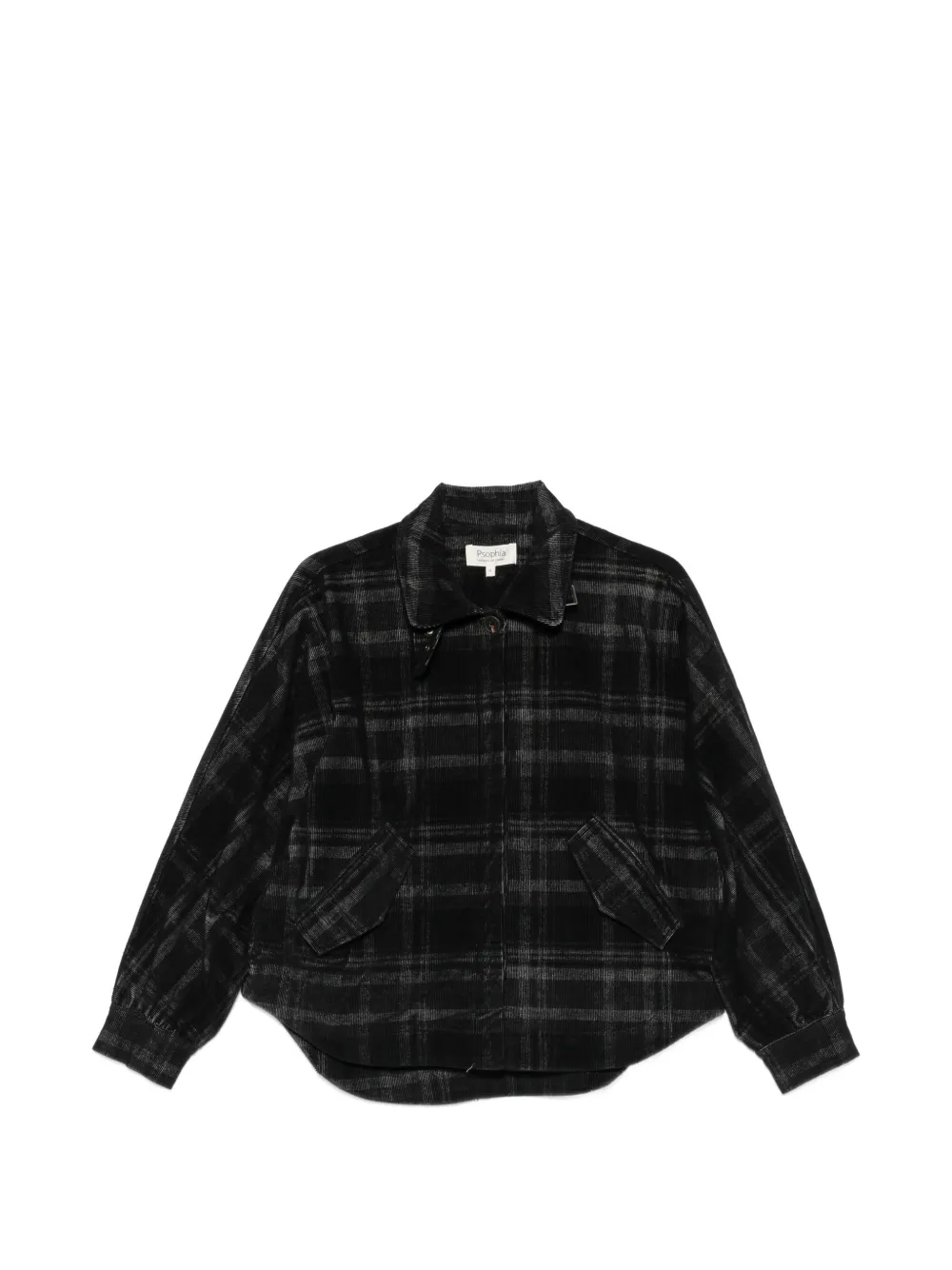 PSOPHIA check-print buckled-collar jacket