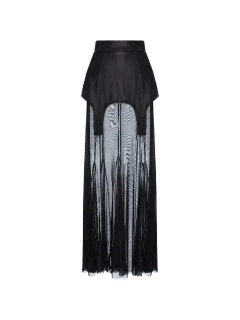 HAMZA Siren leather-panelled skirt